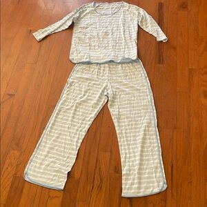 Lake Women's Striped Pajama Set - gray and blue